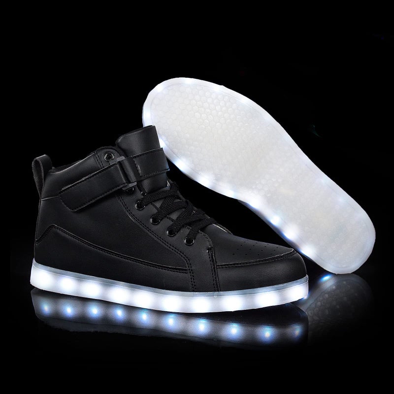 IGxx LED Light Up Shoes for Men USB Recharging High Top Sneakers Women Kids Black 9.5 - Image 5