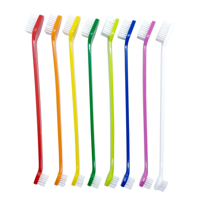 JUWANTU Dog Toothbrush Set of 8 â€“ Dual Headed Dental Hygiene Brushes for Small to Large Dogs, Easy Teeth Cleaning & Dental Care,Dog Tooth Brushes for Small to Large Dogs, Cats, and Most Pets - Image 1