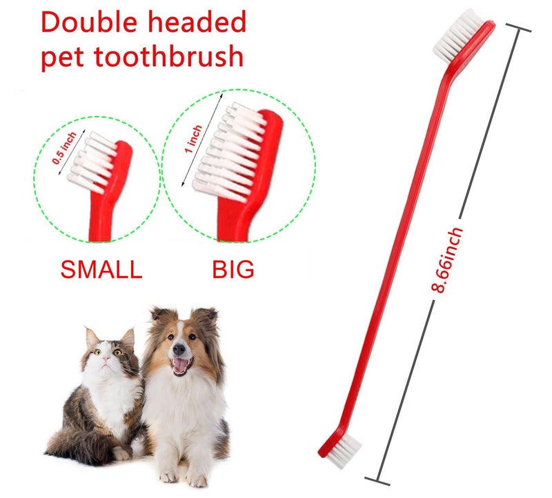 JUWANTU Dog Toothbrush Set of 8 â€“ Dual Headed Dental Hygiene Brushes for Small to Large Dogs, Easy Teeth Cleaning & Dental Care,Dog Tooth Brushes for Small to Large Dogs, Cats, and Most Pets - Image 2