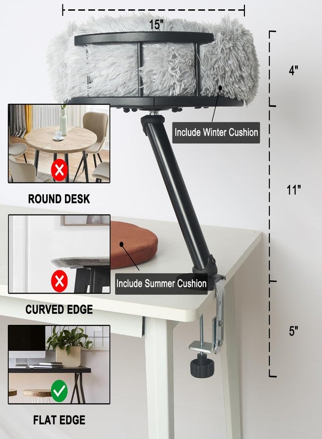 JuoPool Cat Desk Bed - Desktop Attachment Cat Perch for Home Office, Spinnable Indoor Mounted Desk Bed, Elevated Nest for Work, Kitten Furniture Accessories(Black) - Image 5