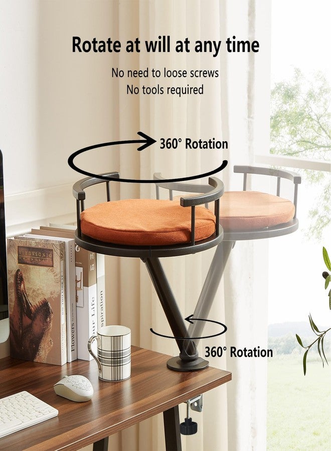 JuoPool Cat Desk Bed - Desktop Attachment Cat Perch for Home Office, Spinnable Indoor Mounted Desk Bed, Elevated Nest for Work, Kitten Furniture Accessories(Black) - Image 4