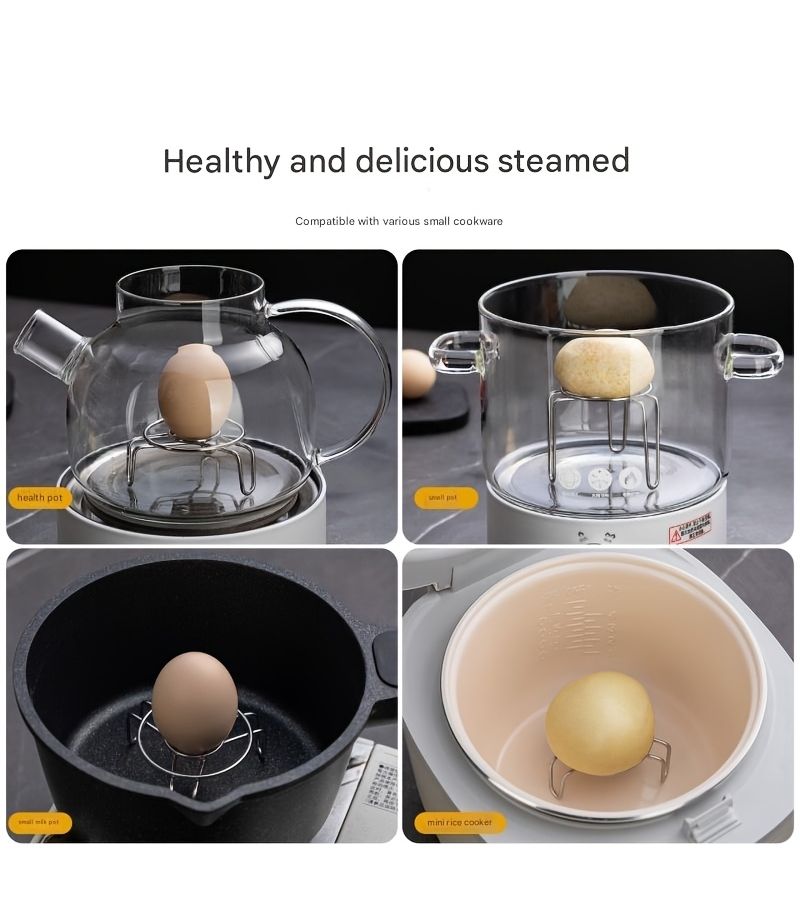 Stainless Steel Mini Steaming Rack for Small Pot Multifunctional Kitchen Steamer - Image 5