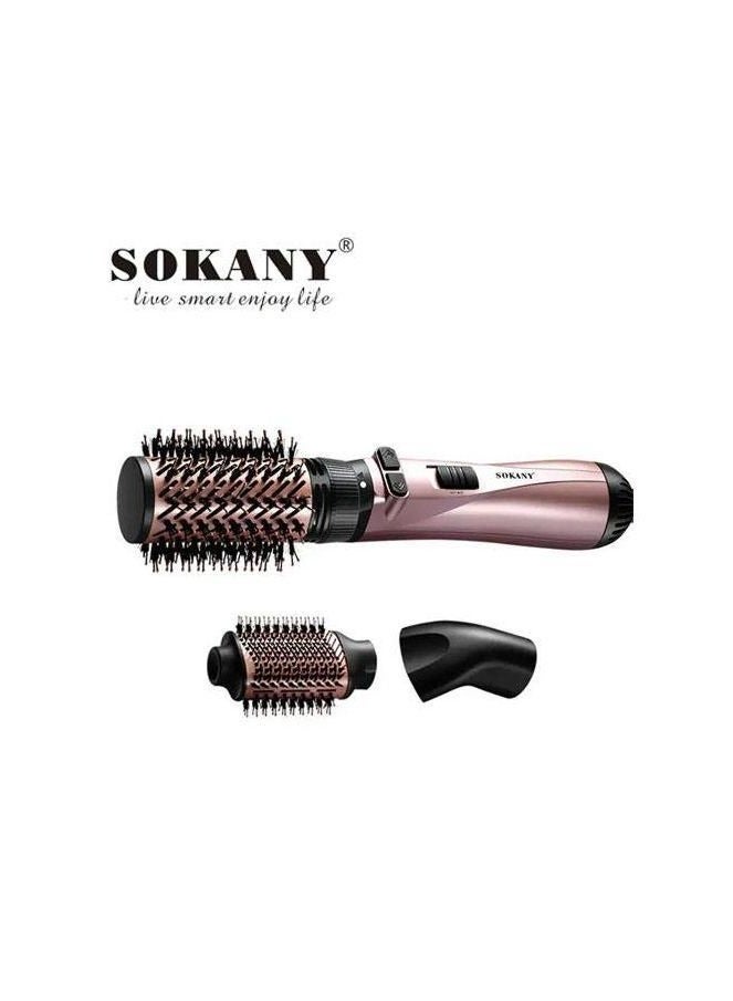 Sokany 3 in 1 Rotating Hair Dryer Brush 1400W Hot Air Comb - Three Heat Levels for All Hair Needs Hair Straightener, Dryer, Smoother and Curler Safe for Hair as it is made of a cylindrical body supported by heat-treated acrylic teeth (also helps to hold the style) - SK-15035