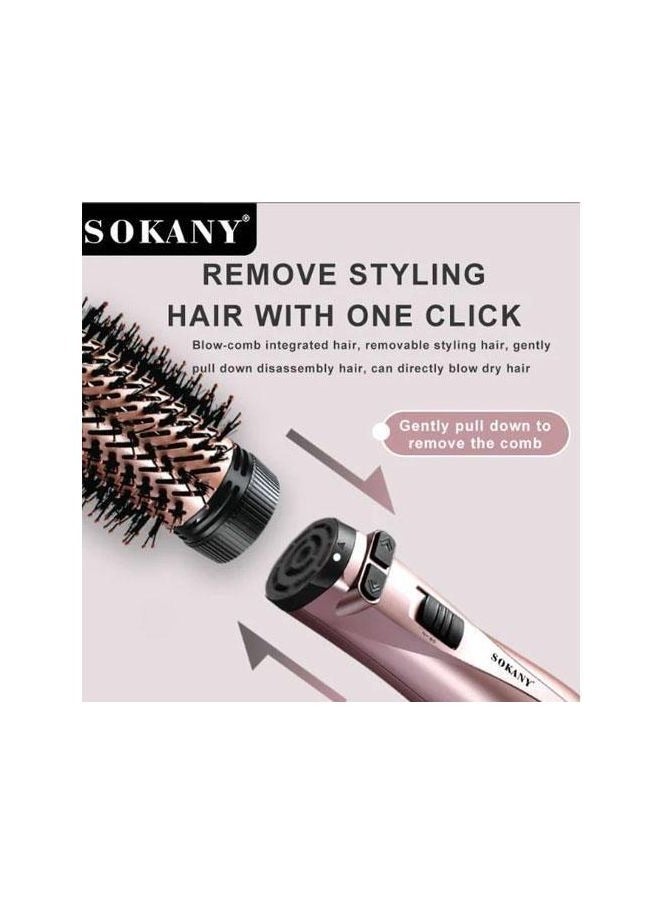 sokany Sokany 3 in 1 Rotating Hair Dryer Brush 1400W Hot Air Comb - Three Heat Levels for All Hair Needs Hair Straightener, Dryer, Smoother and Curler Safe for Hair as it is made of a cylindrical body supported by heat-treated acrylic teeth (also helps to hold the style) - SK-15035  - Image 3