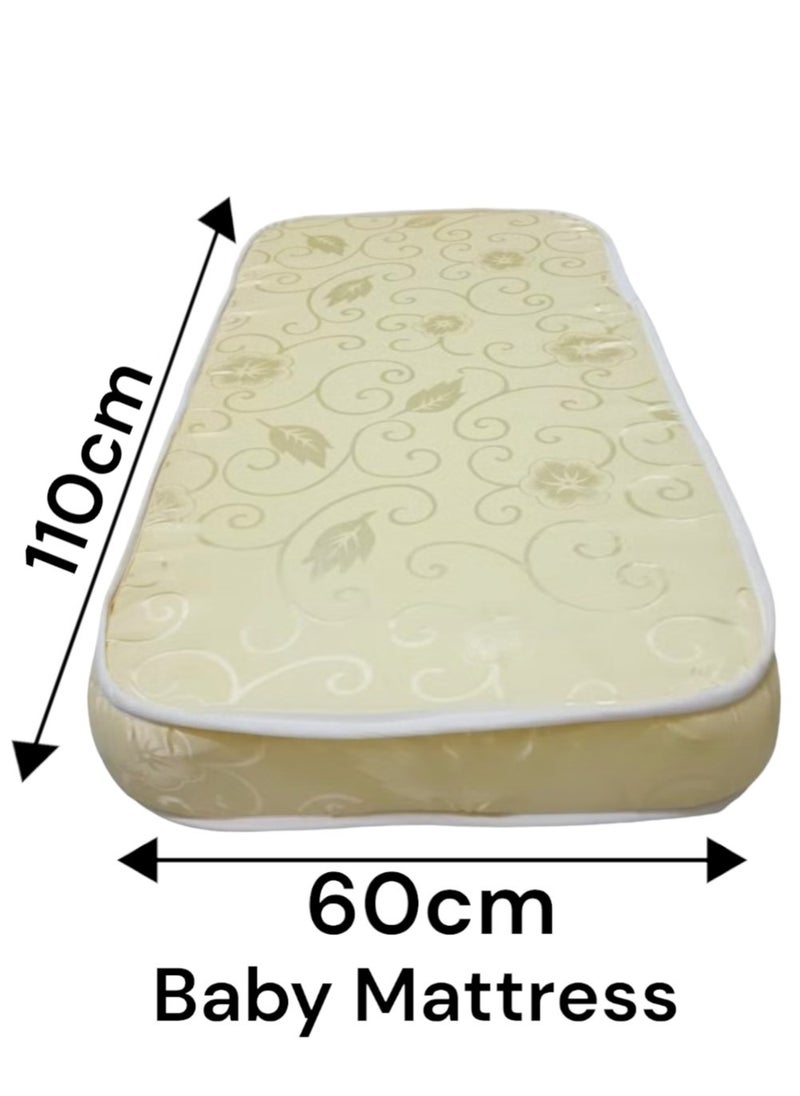 Alalamia High Quality Floral Design Baby Cot Foam Mattress 110 X 60 X 10 CM For Kids  - Image 1