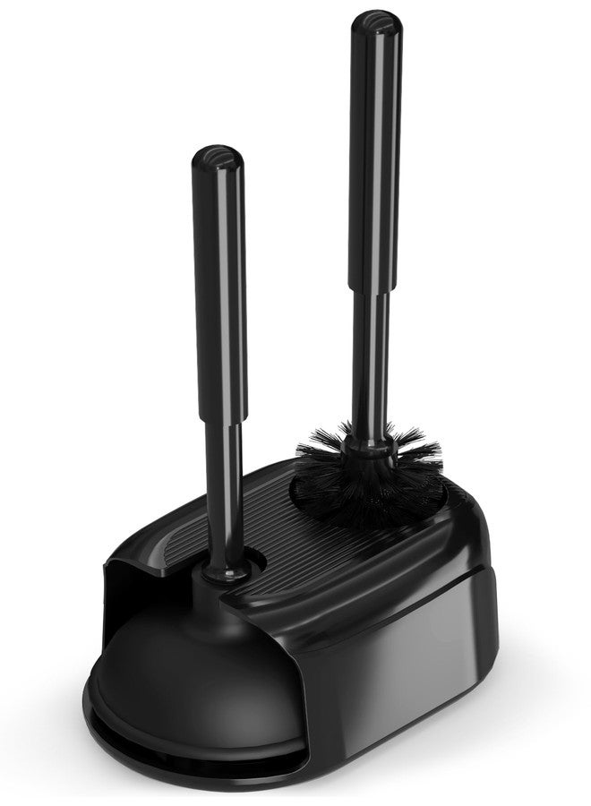 Utopia Home Toilet Plunger and Brush Set with Holder for Deep Cleaning, Includes Toilet Bowl Brush and Plunger for Effective Bathroom Cleaning (Pack of 1, Black) - Image 1