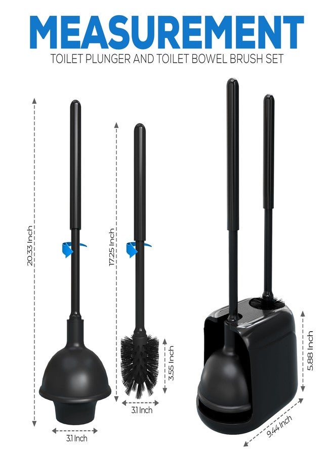 Utopia Home Toilet Plunger and Brush Set with Holder for Deep Cleaning, Includes Toilet Bowl Brush and Plunger for Effective Bathroom Cleaning (Pack of 1, Black) - Image 2