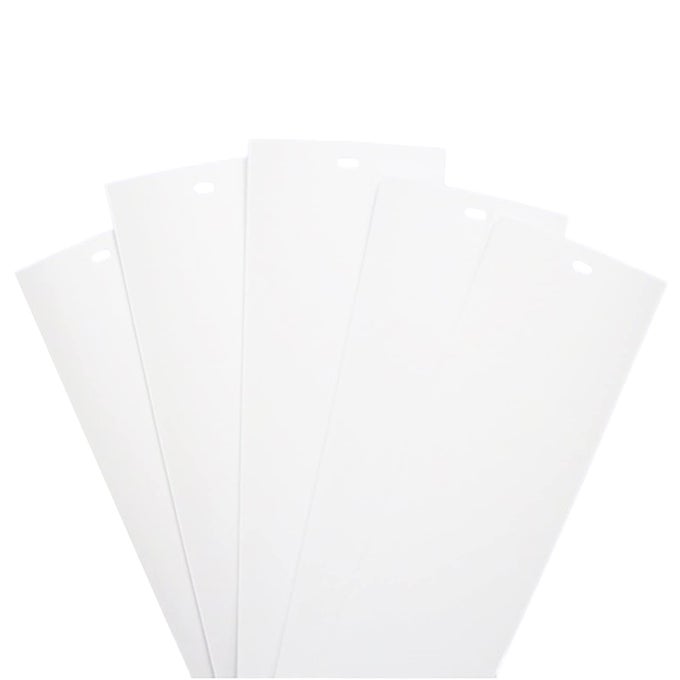 825 X 35 WHITE PVC VERTICAL BLIND REPLACEMENT SLATS CURVED SMOOTH 5 PACK