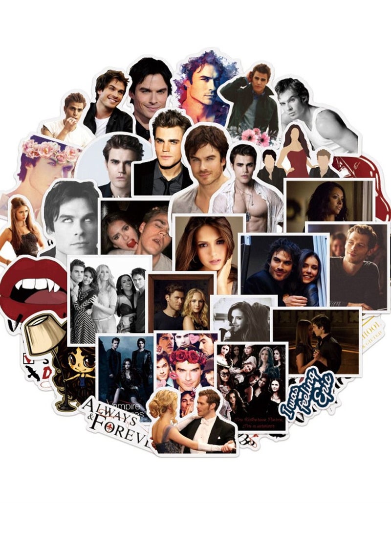 general 50-Piece The Vampire Diaries Cute Vinyl Waterproof Sticker - Image 2