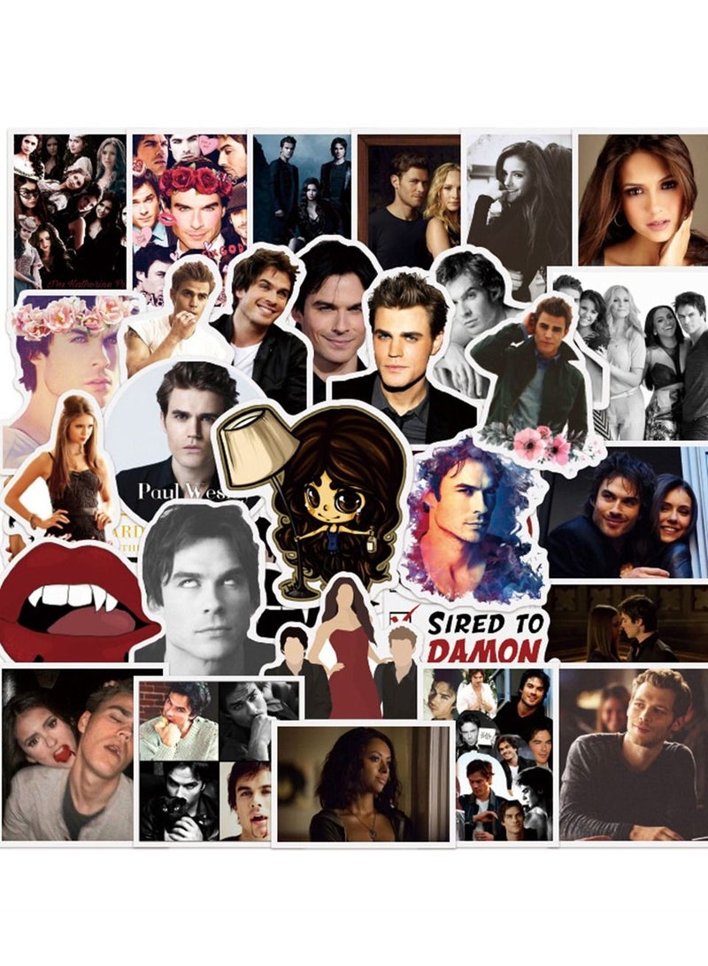 general 50-Piece The Vampire Diaries Cute Vinyl Waterproof Sticker - Image 1