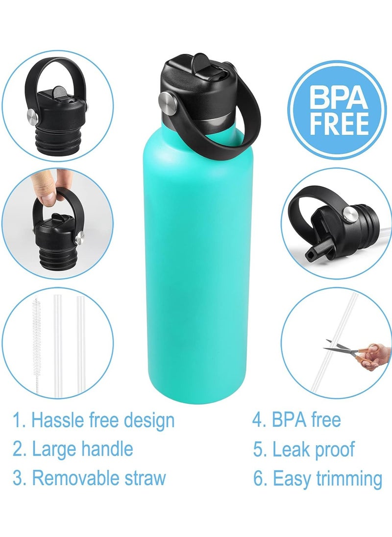 Oasisgalore Straw Lid Compatible with Standard Mouth 24 oz 21 oz Hydro Flask, Straws Cap with Flexible Handle  - Image 4