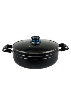 KAWASHI Aluminium Dutch oven  Cooking Utensil With Lid Black/Sliver 22CM  - Image 1