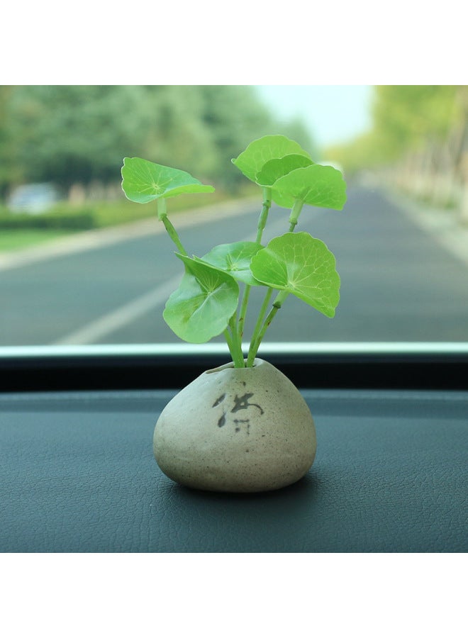 Car Ornaments Are Diverse And Creative, Simulating Plants Like Pennywort, Zen-style Potted Plants, Car-mounted Solid Fragrance Decorations For The Interior