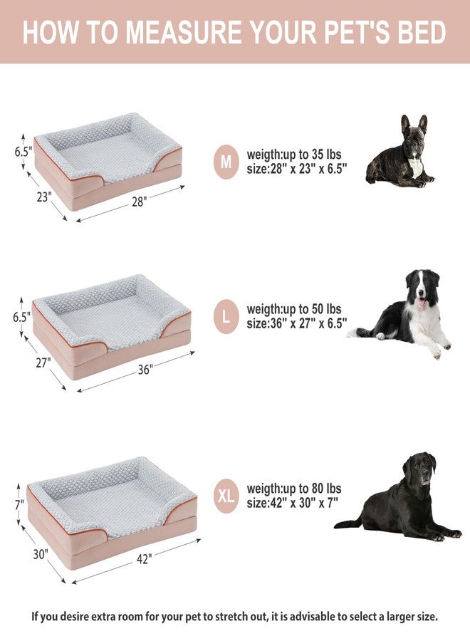 LEXTRO Orthopedic Large Dog Bed, Sofa Dog Bed for Large Dogs, Egg Crate Foam Large Dog Bed with Removable Washable Pillow Cover, Waterproof Dog Couch Bed with Anti-Slip Bottom, PET Bed - Image 4
