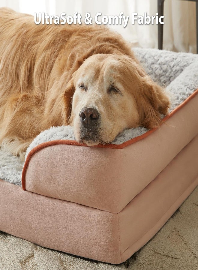 LEXTRO Orthopedic Large Dog Bed, Sofa Dog Bed for Large Dogs, Egg Crate Foam Large Dog Bed with Removable Washable Pillow Cover, Waterproof Dog Couch Bed with Anti-Slip Bottom, PET Bed - Image 3