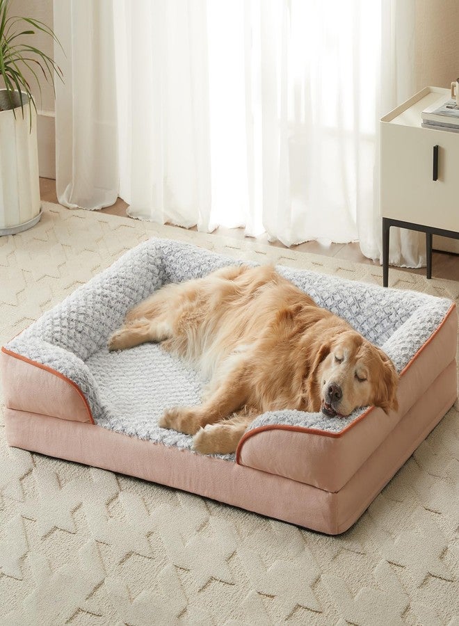 LEXTRO Orthopedic Large Dog Bed, Sofa Dog Bed for Large Dogs, Egg Crate Foam Large Dog Bed with Removable Washable Pillow Cover, Waterproof Dog Couch Bed with Anti-Slip Bottom, PET Bed - Image 1