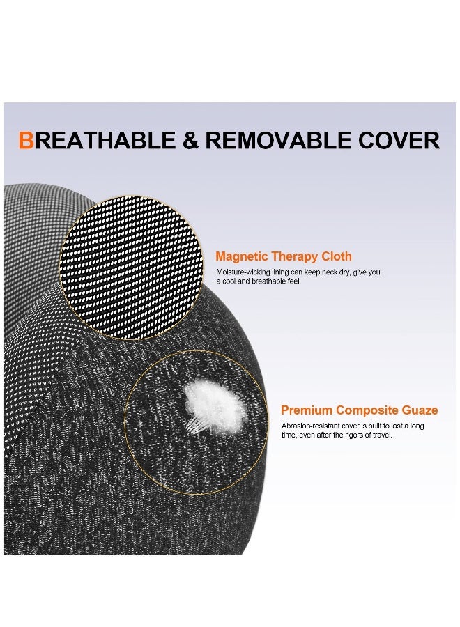 Neck Pillow for Travel, Memory Foam Travel Pillow with Hood, Adult Airplane Pillow for Head Rest Neck Support, Portable Pillow for Office Cars Trains Long Flights Sleeping, Deep Grey - Image 5
