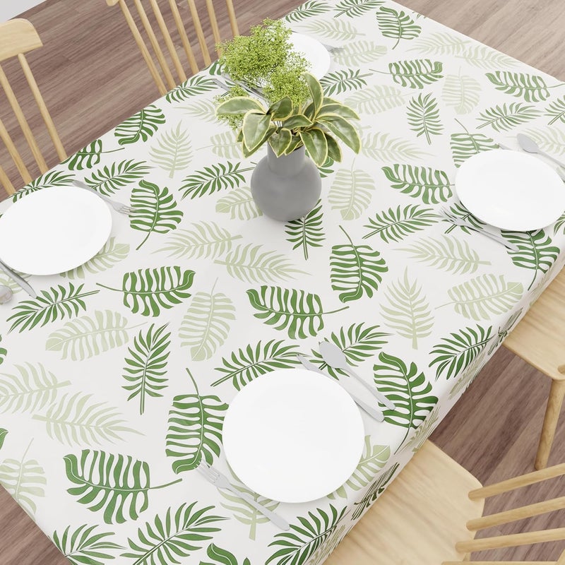 Wings Star Dining Table Cover for 6 Seater, 60 x 90 inch Size, Waterproof and Dustproof Table Sheet,Dining Table 6 Seater Waterproof Cover, Green Leaf - Image 2