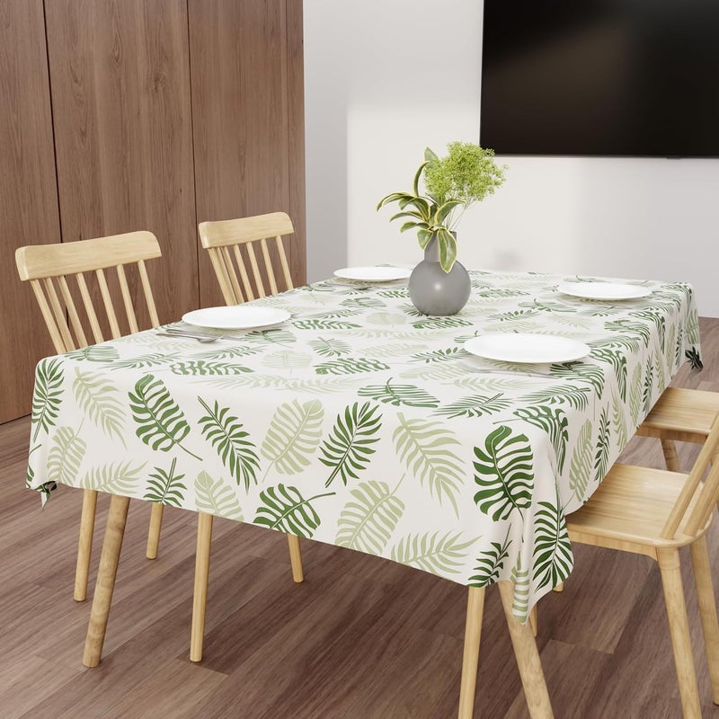 Wings Star Dining Table Cover for 6 Seater, 60 x 90 inch Size, Waterproof and Dustproof Table Sheet,Dining Table 6 Seater Waterproof Cover, Green Leaf - Image 1