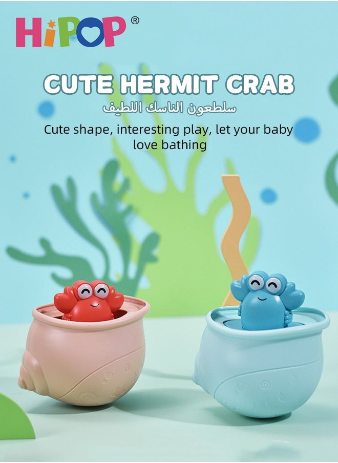 HIPOP 2PCS Bath Toys, Baby Bathtub Toy, Cute Sea Snail and Crab Shape for Infants, Water Play Surprise, Smooth 360° Finish, Durable Non-Toxic ABS Material, Fun and Safe Bath Toys for Toddlers  - Image 2