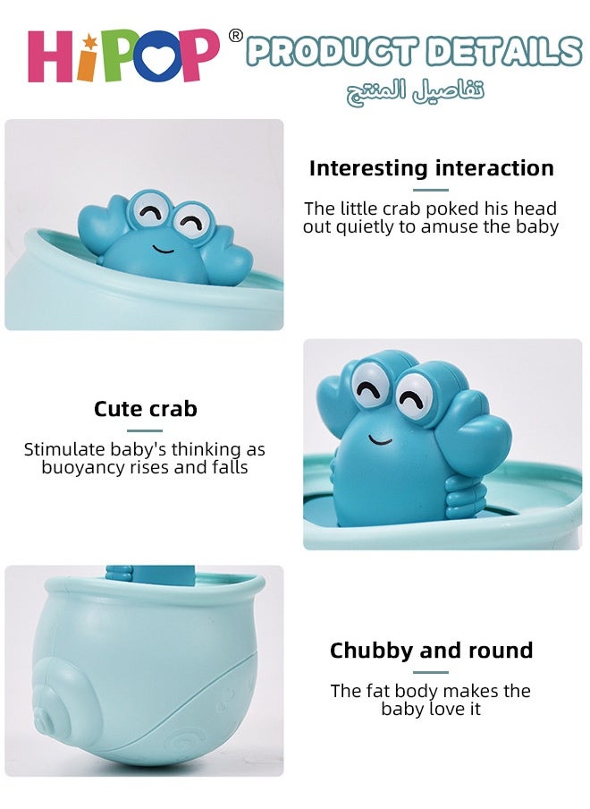 HIPOP 2PCS Bath Toys, Baby Bathtub Toy, Cute Sea Snail and Crab Shape for Infants, Water Play Surprise, Smooth 360° Finish, Durable Non-Toxic ABS Material, Fun and Safe Bath Toys for Toddlers  - Image 5