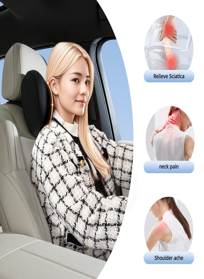 BEBAS Memory Foam Car Headrest Pillow - Breathable Neck Support Pillow for Driving, Universal Fit Cars/SUVs/Tesla/Toyota & Office Chair, Removable Cover (Black, 1-Pack) - Image 2