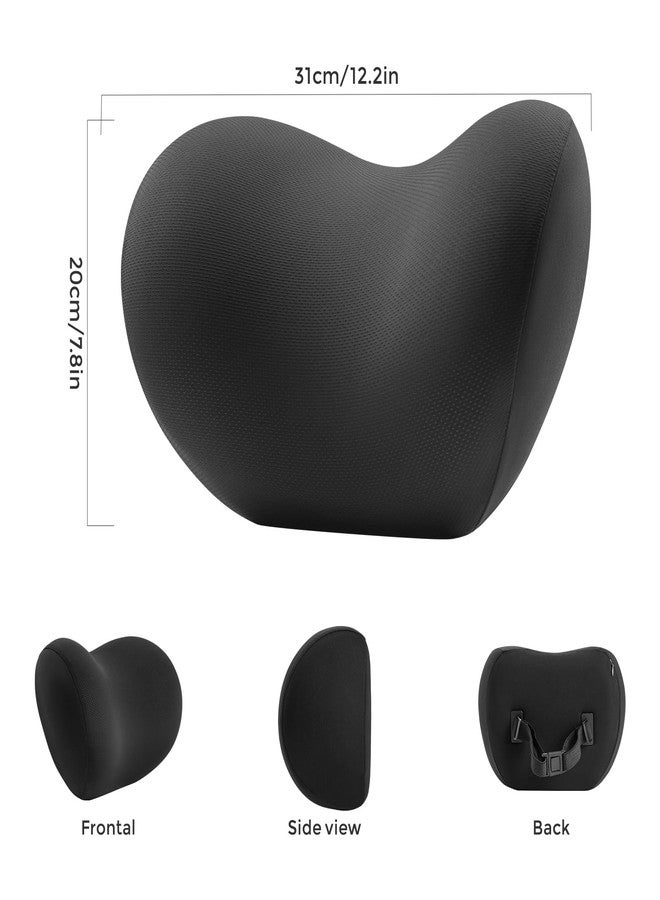 BEBAS Memory Foam Car Headrest Pillow - Breathable Neck Support Pillow for Driving, Universal Fit Cars/SUVs/Tesla/Toyota & Office Chair, Removable Cover (Black, 1-Pack) - Image 4
