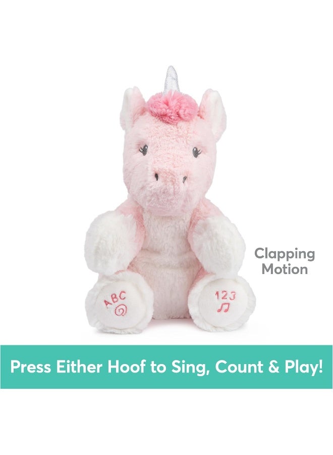 GUND دمية جوند ألوارا اليونيكورن المتحركة، لعبة محشوة تغني، لعبة حسية، تغني أغنية الأبجدية وأغنية العد 123، وردي، 11 إنش - Image 4