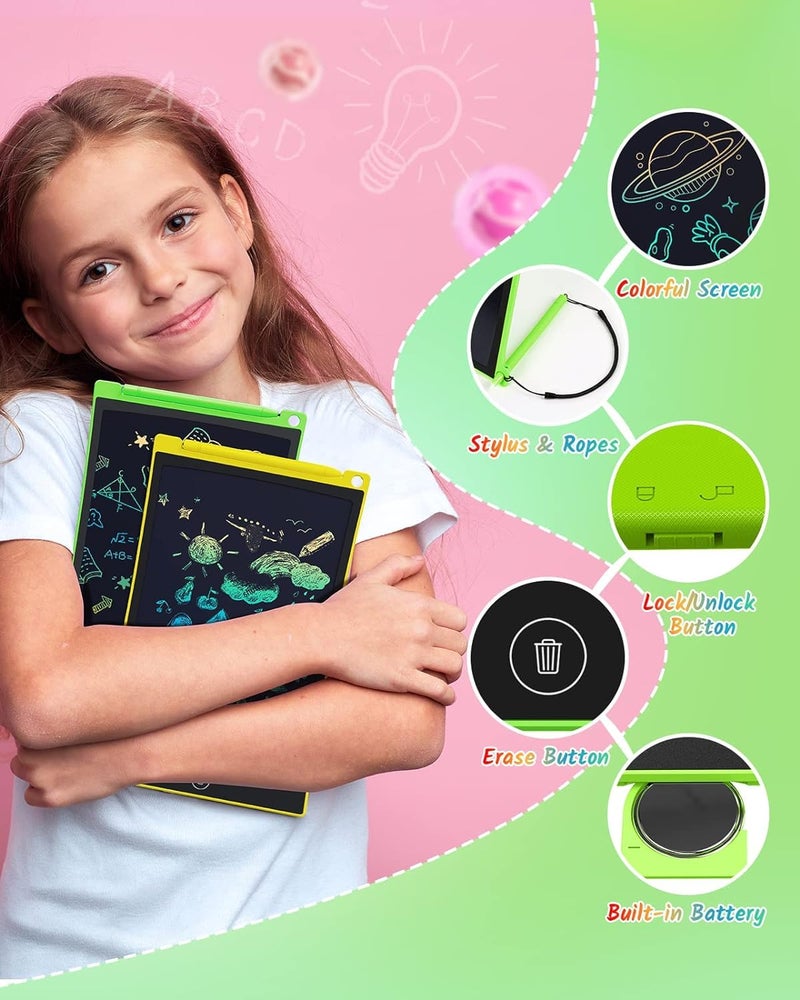 Tecjoe 2 Pack Lcd Writing Tablet  8.5 Inch Colorful Doodle Board Drawing Tablet For Kids  Kids Travel Games Activity Learning Toys Birthday Gifts For 3 4 5 6 Year Old Boys And Girls Toddlers - Image 2