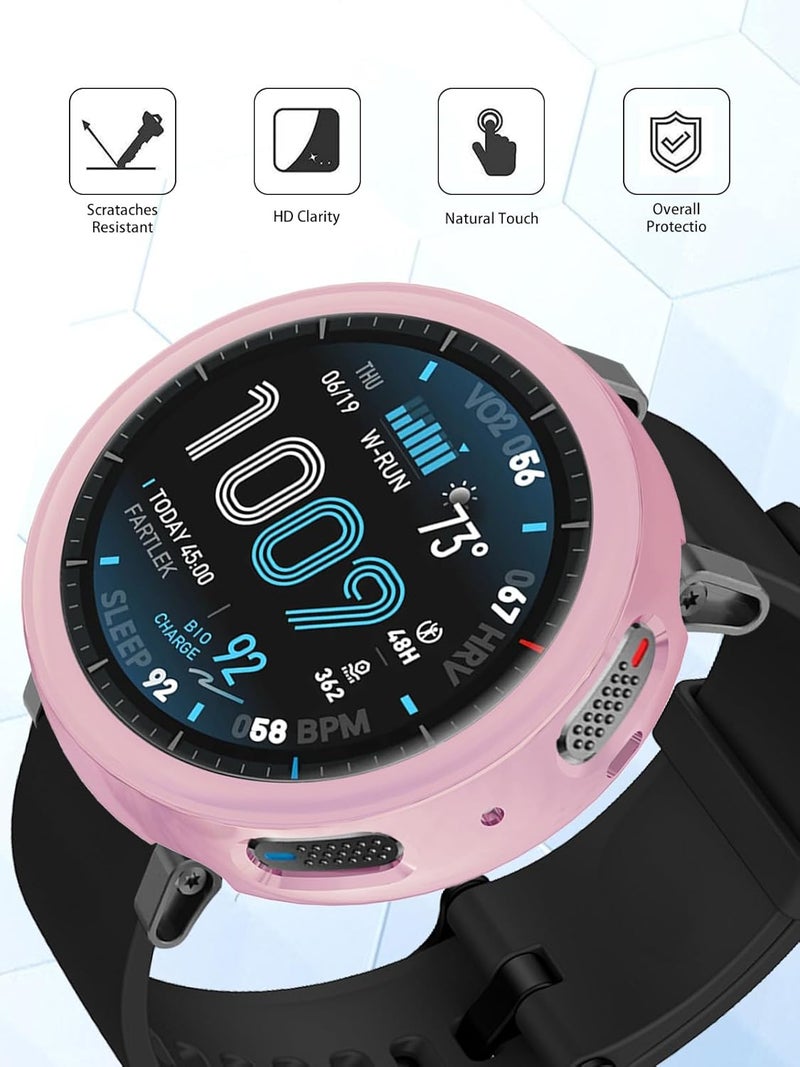 WUNIAK Case for Amazfit Active Max SmartWatch,Soft TPU Full Coverage Protective Cover,Scratch Resistant, Thin & Lightweight,(Pink) - Image 2