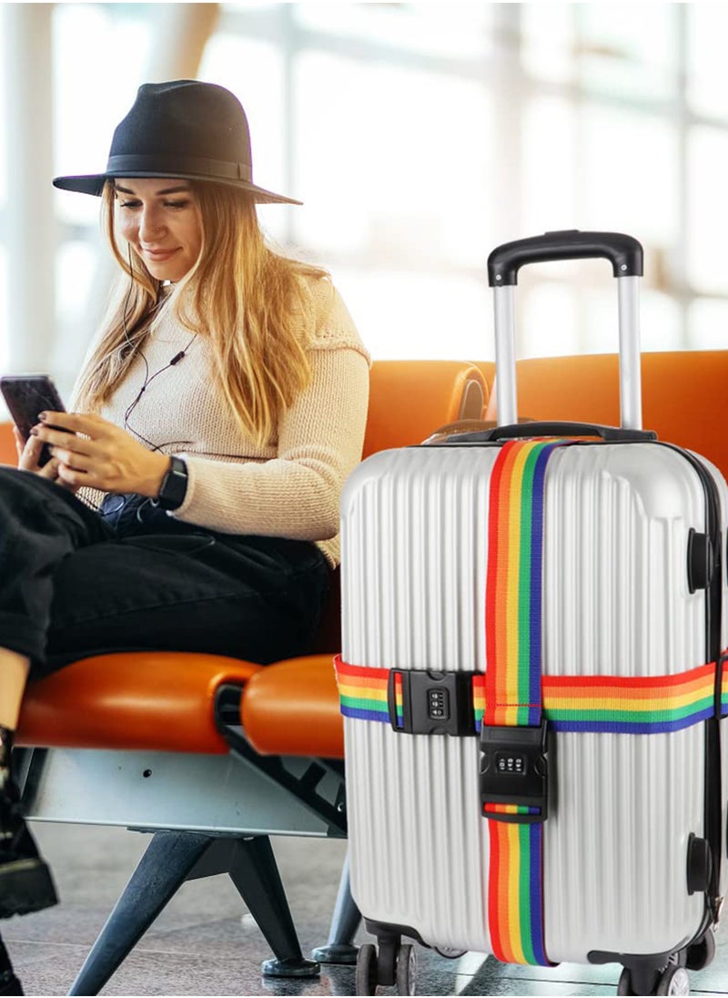 Generic - 1 Pcs Luggage Strap Belt With 3 Digits Combination Lock Multicolour Adjustable with Buckle Travel Accessories Suitcase Bags Tie Down Lashing Packing Straps Business Traveling Packing Anti Theft Belt - Image 1