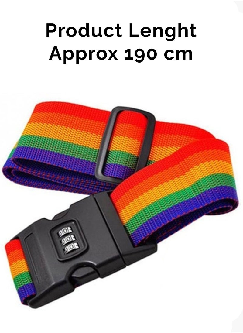 Generic - 1 Pcs Luggage Strap Belt With 3 Digits Combination Lock Multicolour Adjustable with Buckle Travel Accessories Suitcase Bags Tie Down Lashing Packing Straps Business Traveling Packing Anti Theft Belt - Image 1
