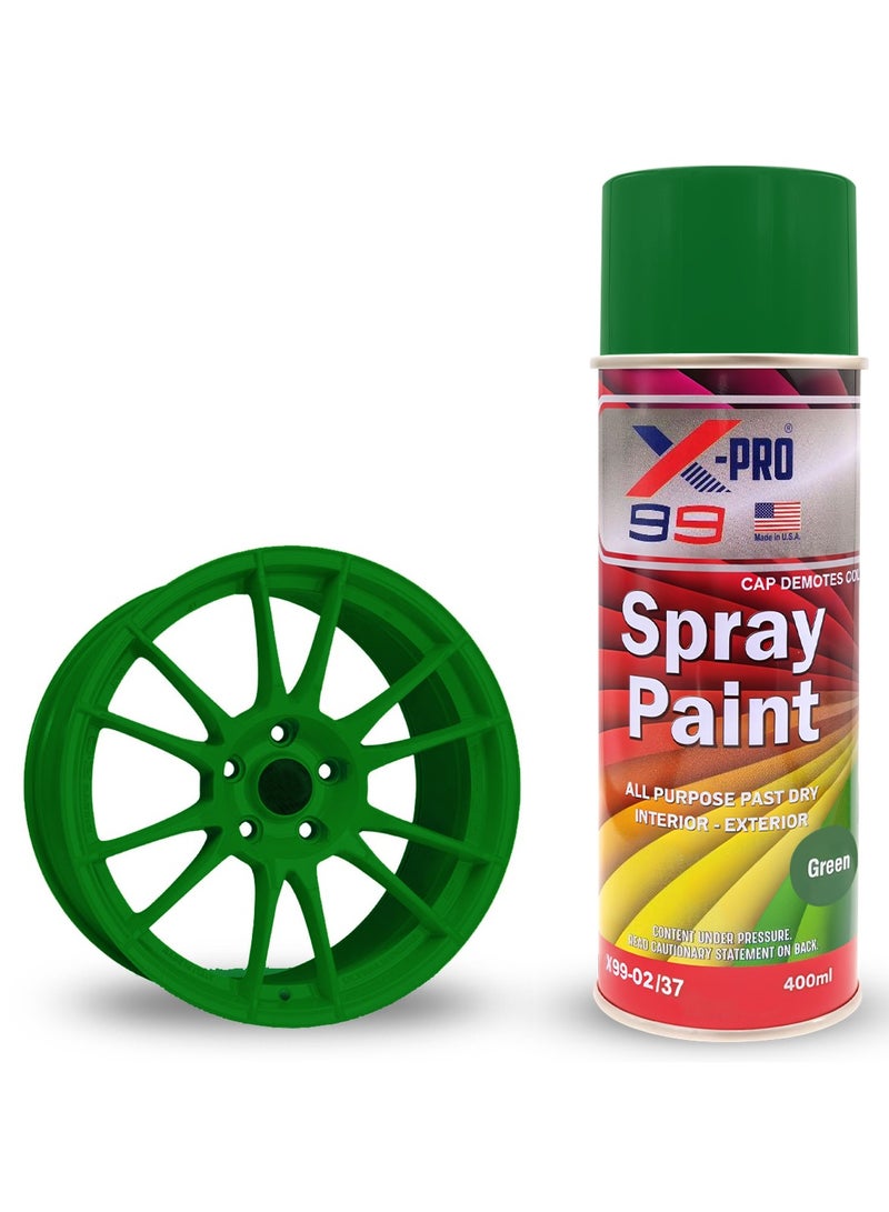 Xpro X-pro 99 Green Spray Paint 400ml – Quick Dry, Superior Gloss, Long Lasting, for Wall, Wood, Metal, Automotive, Industrial, Decor, Interior & Exterior Use – Easy Application X99-02/37 - Image 2