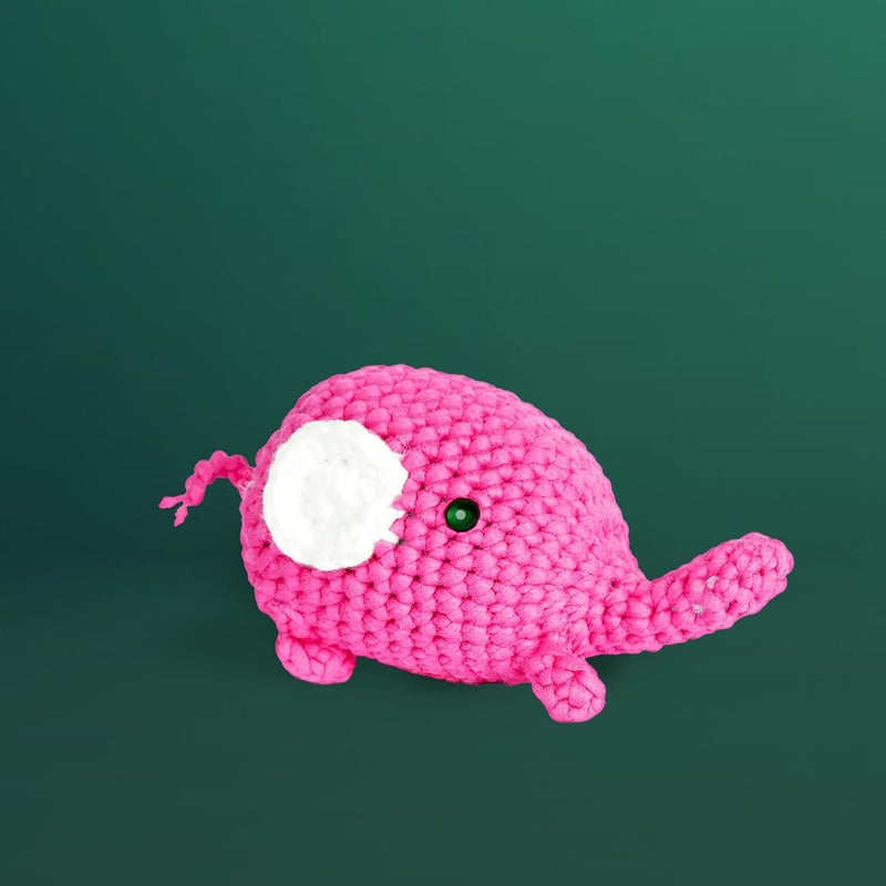 Kipkee Crochet Kit For Beginners DIY Crochet Elephant For Adults And Kids All Inclusive Knitting Kit With Accessories NonFraying Wool Video And Photo Instructions Pink
