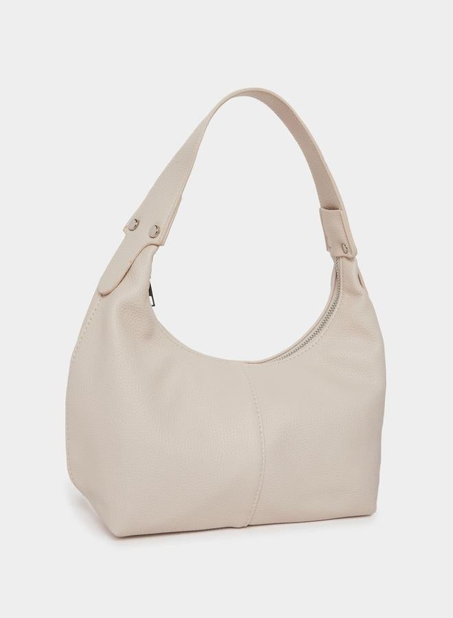 Styli Textured Shoulder Bag with Zip Closure  - Image 1