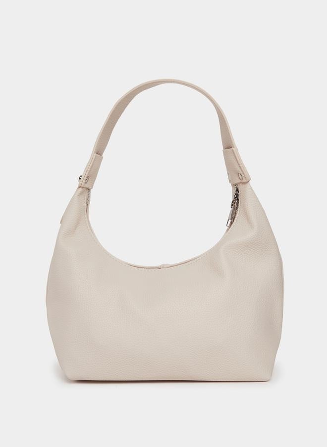 Styli Textured Shoulder Bag with Zip Closure  - Image 2