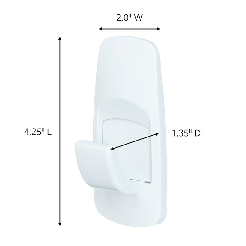 Command 7.5 lb Jumbo Utility Hook, 2 Hooks and 4 Strips, Damage Free Hanging Wall Hooks with Adhesive Strips, No Tools Adhesive Hooks for Hanging, Organization and Storage - Image 2