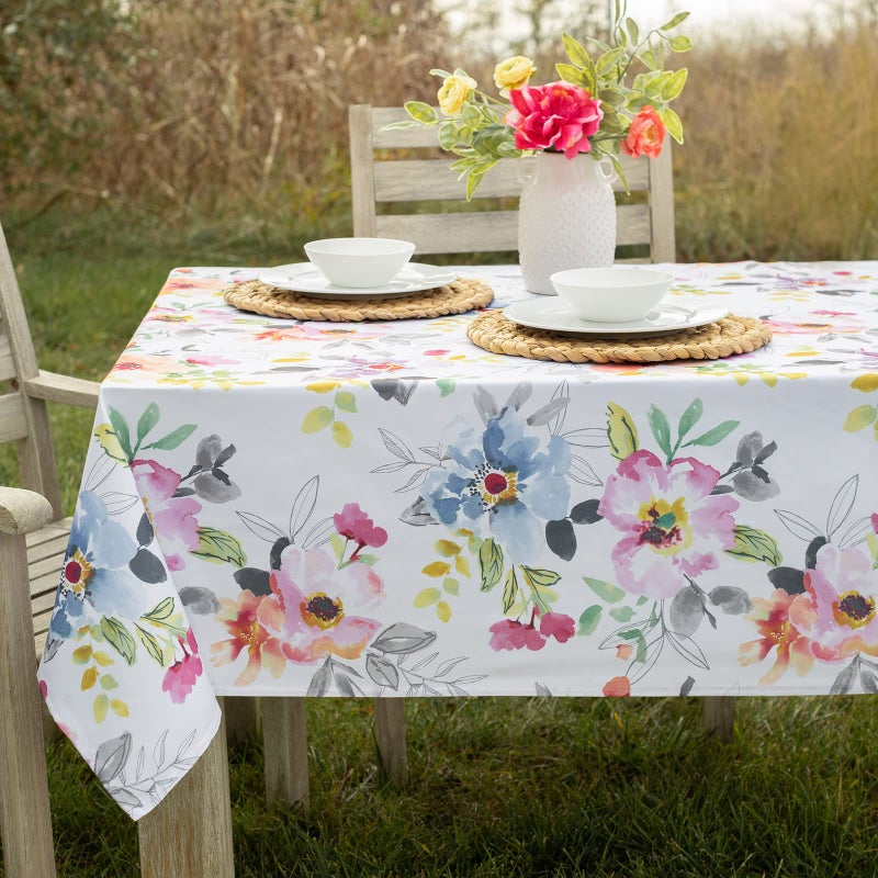 Benson Mills Spillproof SpringSummer Durable Heavyweight Fabric Indoor Outdoor Tablecloth Washable Table Cloth for Rectangle Tables PicnicPatio Table Covers 52 x 70 Rectangular Harper