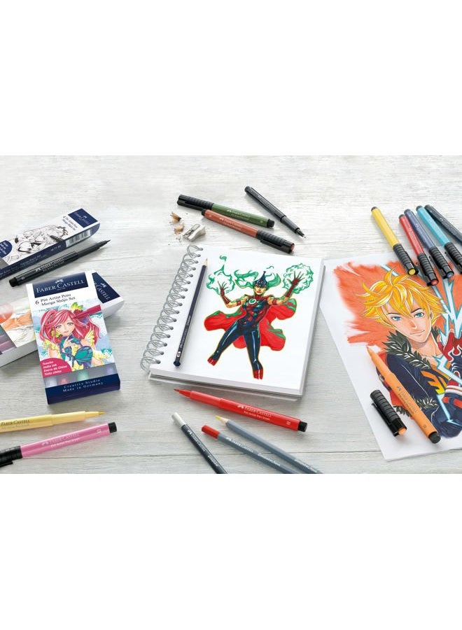 FABER-CASTELL طقم أقلام فنان بيت مانغا من 8، درجات الرمادي، F167107، علبة 8 - Image 2