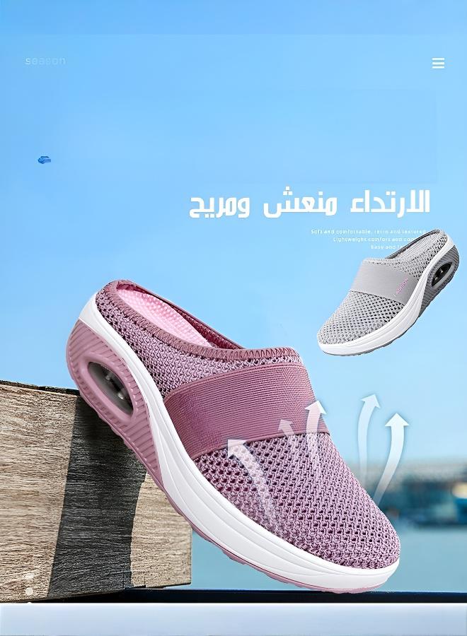 Women's Breathable Mesh Semi-Open Thick-Soled Casual Shoes - Image 4