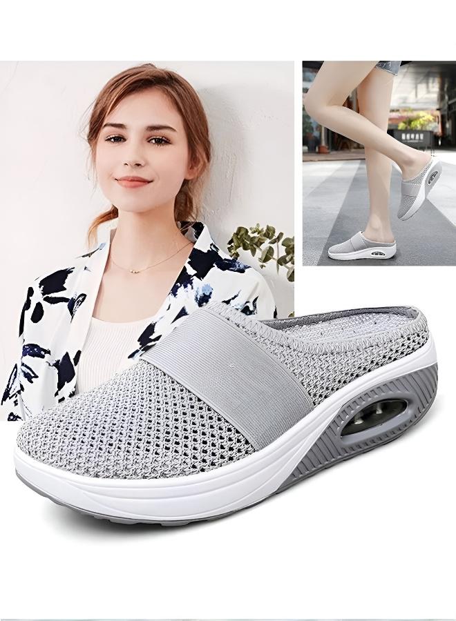 Women's Breathable Mesh Semi-Open Thick-Soled Casual Shoes - Image 5