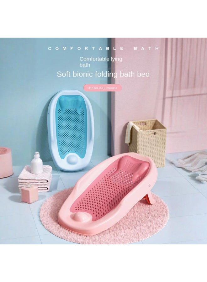 ميني مي مقعد استحمام قابل للطي لحديثي الولادة | وردي | تصميم مريح | كرسي استحمام قابل للطي | مضاد للانزلاق | سيليكون | من 0 إلى 6 أشهر | ملحقات استحمام للأطفال | إسفنجة بحرية فائقة النعومة وحلقة قطنية | سريع الجفاف - Image 5