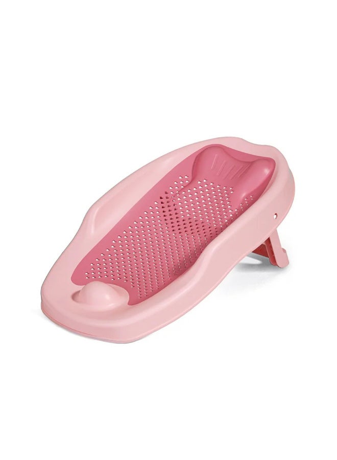 ميني مي مقعد استحمام قابل للطي لحديثي الولادة | وردي | تصميم مريح | كرسي استحمام قابل للطي | مضاد للانزلاق | سيليكون | من 0 إلى 6 أشهر | ملحقات استحمام للأطفال | إسفنجة بحرية فائقة النعومة وحلقة قطنية | سريع الجفاف - Image 1