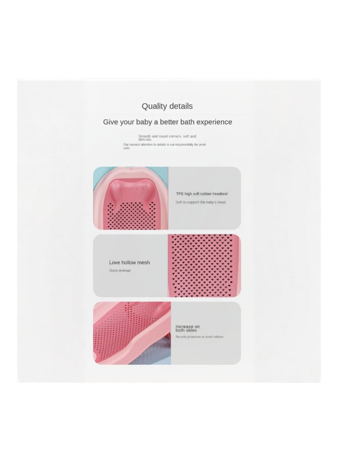 ميني مي مقعد استحمام قابل للطي لحديثي الولادة | وردي | تصميم مريح | كرسي استحمام قابل للطي | مضاد للانزلاق | سيليكون | من 0 إلى 6 أشهر | ملحقات استحمام للأطفال | إسفنجة بحرية فائقة النعومة وحلقة قطنية | سريع الجفاف - Image 4