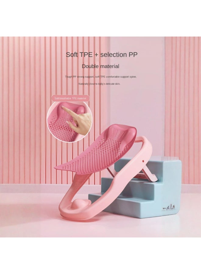 ميني مي مقعد استحمام قابل للطي لحديثي الولادة | وردي | تصميم مريح | كرسي استحمام قابل للطي | مضاد للانزلاق | سيليكون | من 0 إلى 6 أشهر | ملحقات استحمام للأطفال | إسفنجة بحرية فائقة النعومة وحلقة قطنية | سريع الجفاف - Image 3