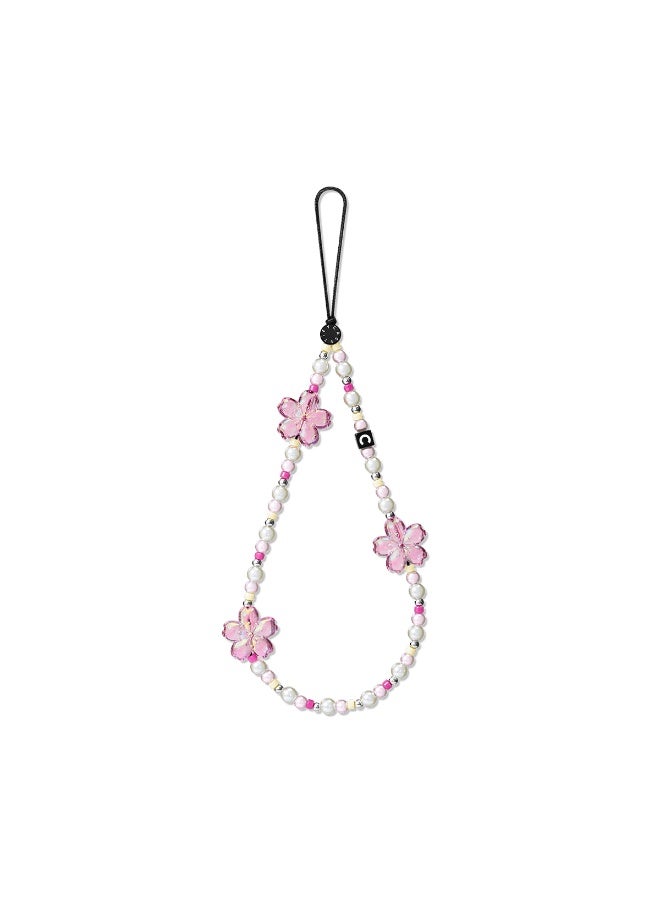 CASETiFY Cherry Blossom Flower Phone Charm, Sweet Beaded Hand Wrist Strap, Elegant Anti-Lost Universal Phone Chain For All iPhone Smartphones