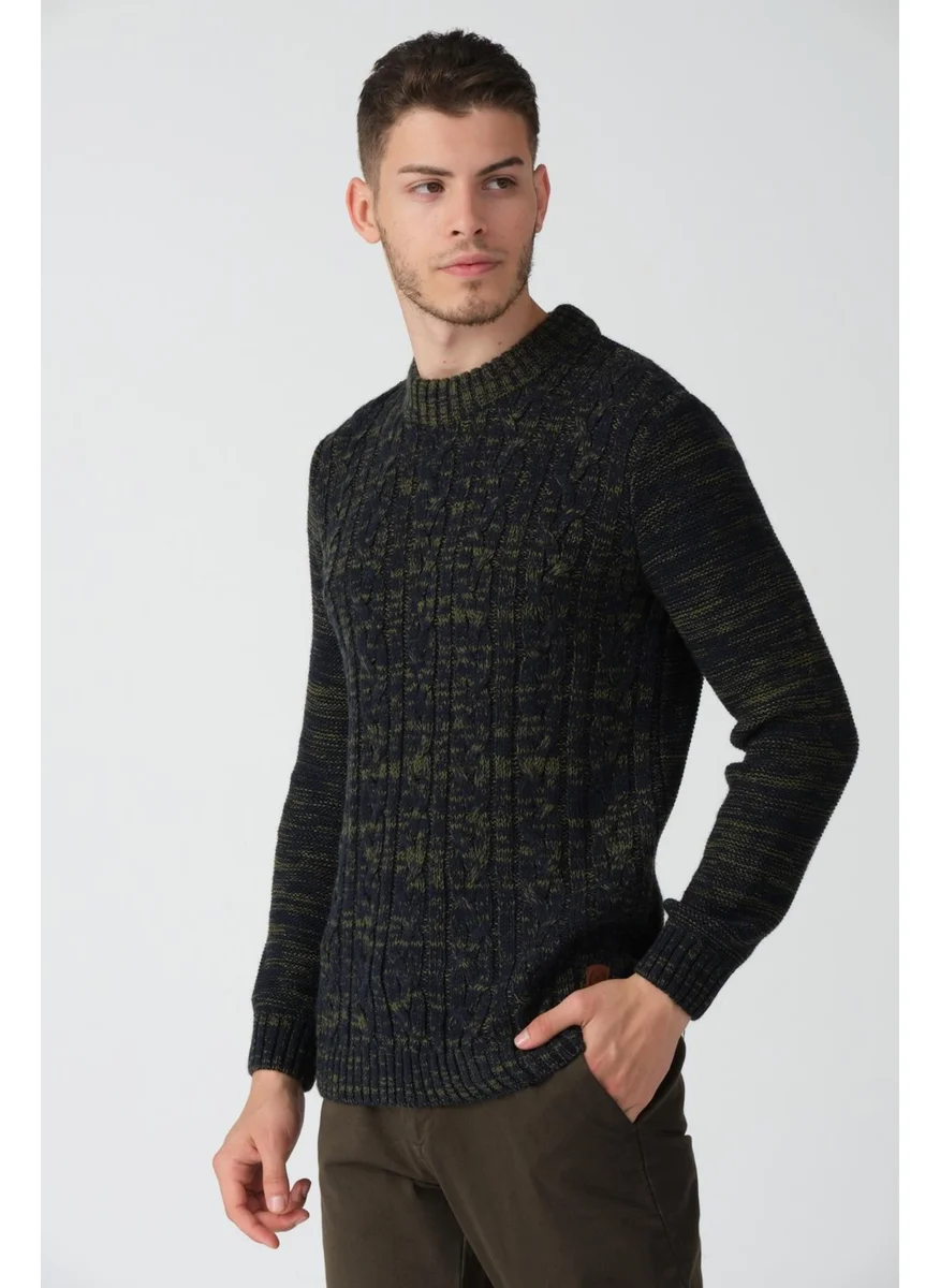 Alexander Gardi Knitted Patterned Half Turtleneck Sweater