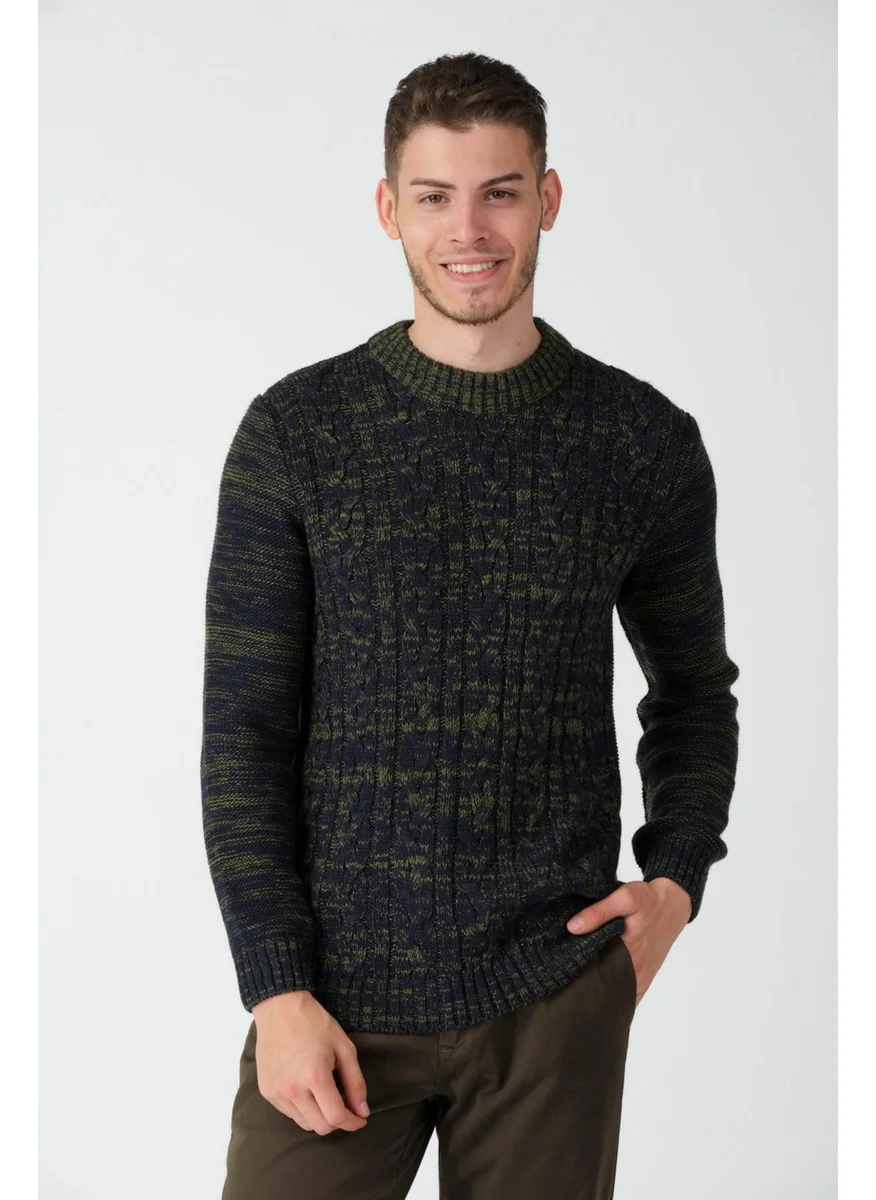 Alexander Gardi Knitted Patterned Half Turtleneck Sweater