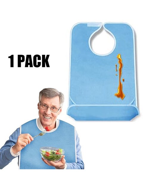 Adult The Eldly Bib with Snaps, Reusable Adult Bib for Eating, Washable Dining Bibs for Elderly, Clothing Protector for Elderly Men Women and Disabled