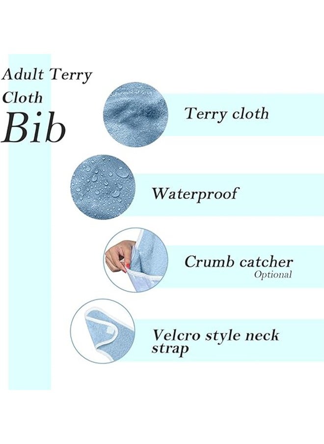 Adult The Eldly Bib with Snaps, Reusable Adult Bib for Eating, Washable Dining Bibs for Elderly, Clothing Protector for Elderly Men Women and Disabled
